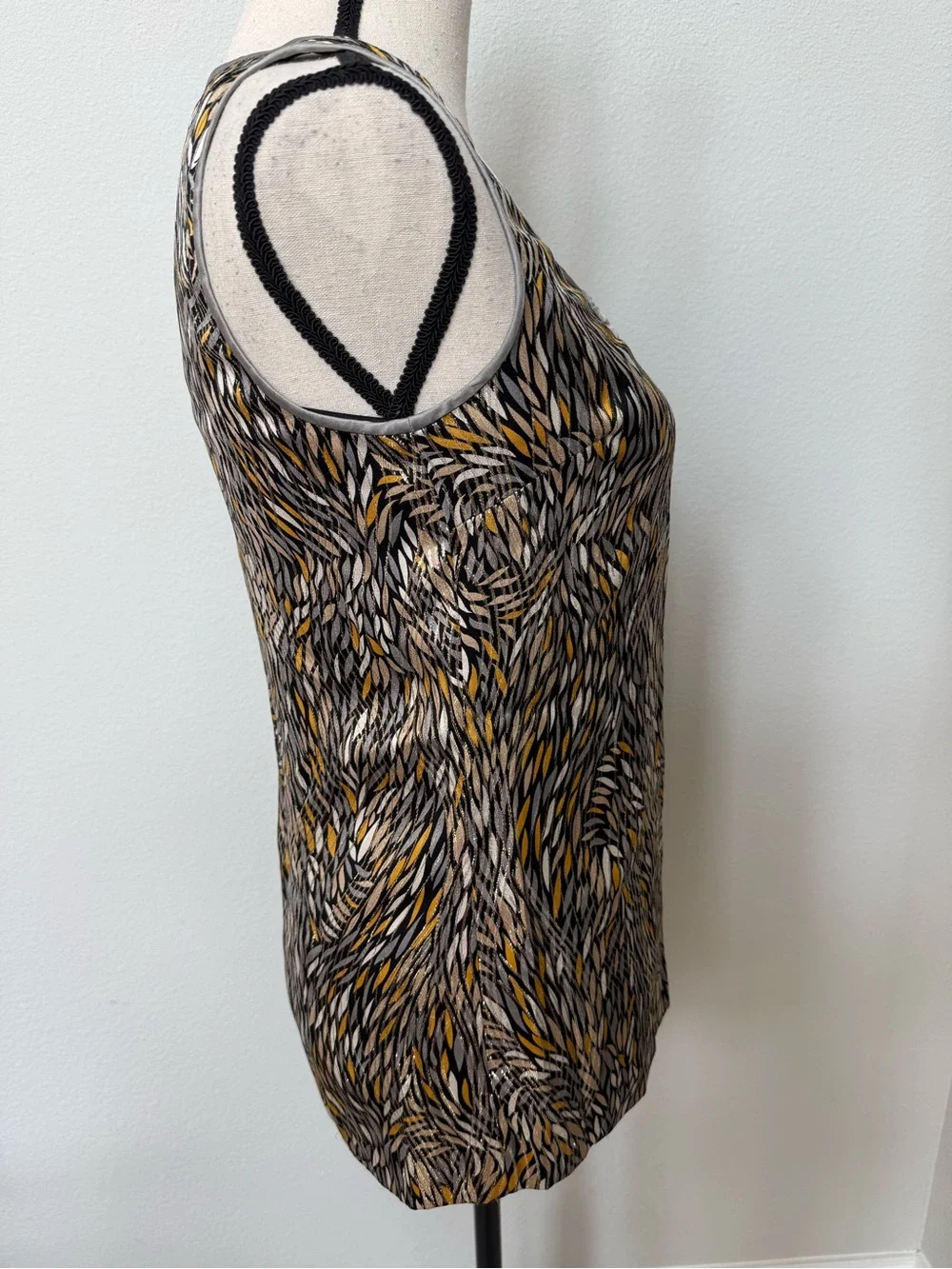 Tory Burch Shimmering Silk Blend Sleeveless Blouse